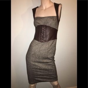 Leather Waist cincher corset belt Bebe dress. NWOT